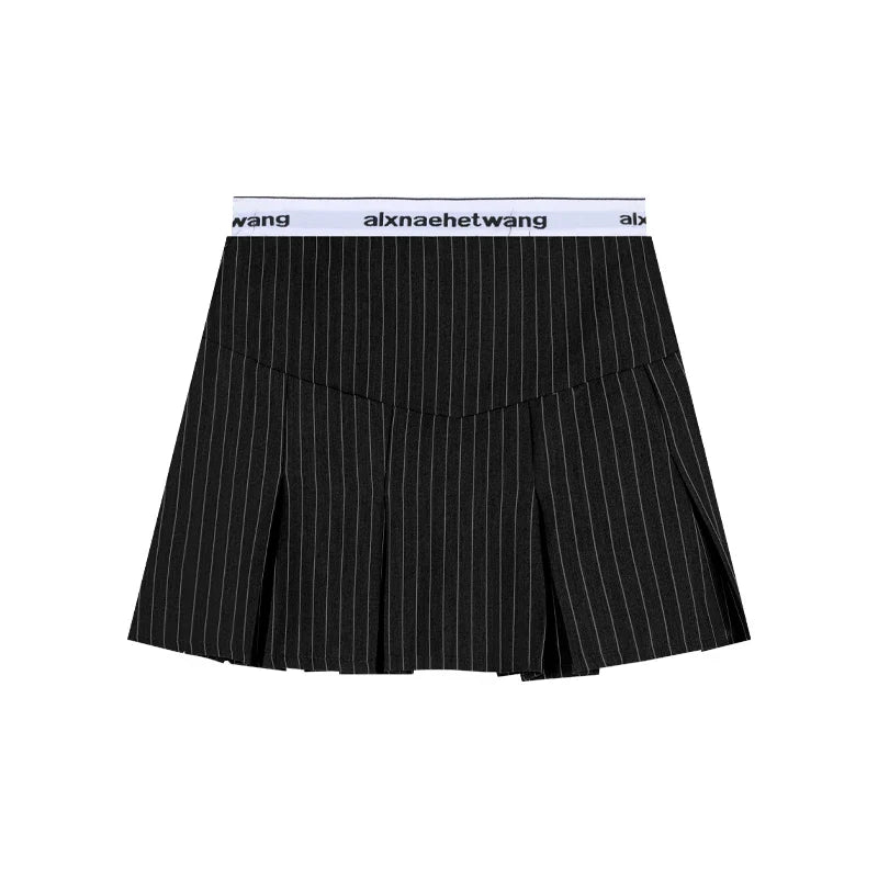 TAVIMART - American Retro Stripe Mini Skirt Fake Two Pieces Patchwork High Waist Hip Wrap Skirt for Women Summer A-line Skirt New