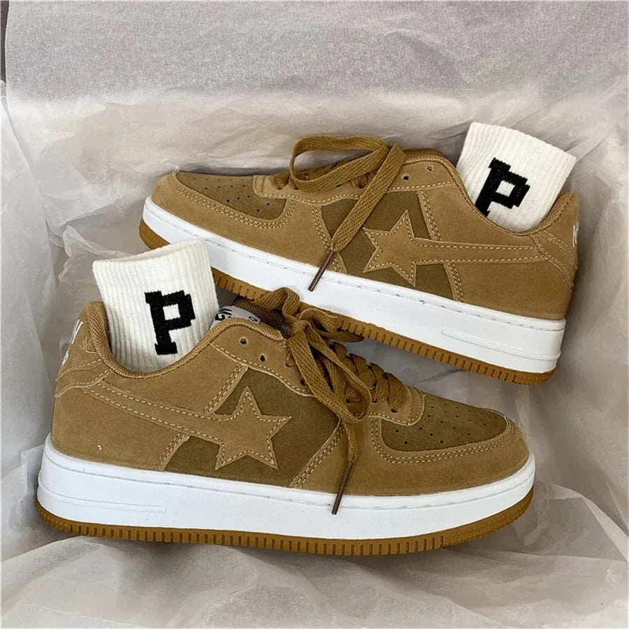 TAIVIMART - Men Casual Sneakers Retro Star Fashion Low Top Couple Skateboard Shoes New Trend Sports Shoes Men Women Running Shoes Jordans
