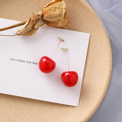 vzyzv  -  New Japan Korean Cherry Fruit Shaped Drop Earrings For Women Sweet Girls Cute Brincos Line Pendientes Jewelry Gifts