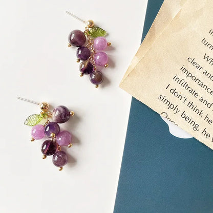 vzyzv  -  New Japan Korean Cherry Fruit Shaped Drop Earrings For Women Sweet Girls Cute Brincos Line Pendientes Jewelry Gifts