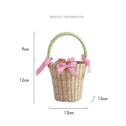 vzyzv  -  Newest Children Straw Bag Summer Beach Cute Photo Props Handmade Tote Cute Princess Mini Handbag for Baby Girls Boys Kids