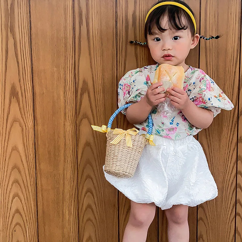 vzyzv  -  Newest Children Straw Bag Summer Beach Cute Photo Props Handmade Tote Cute Princess Mini Handbag for Baby Girls Boys Kids