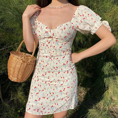 nvxiot  -  French Retro Short Sleeve Dress