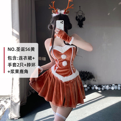 vzyzv  -   fox costume Christmas Costume Elk Halter Christmas Dress Sexy Beauty Back Cosplay Suit