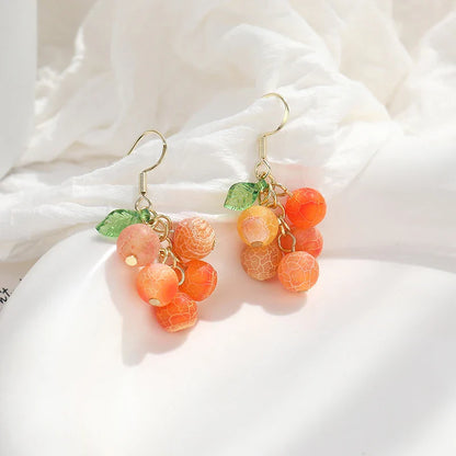 vzyzv  -  1Pair Fashion Grape Orchid Earrings For Women Simple Cute Fruit Pendant Earring Party Trendy Jewelry Accessories Gift