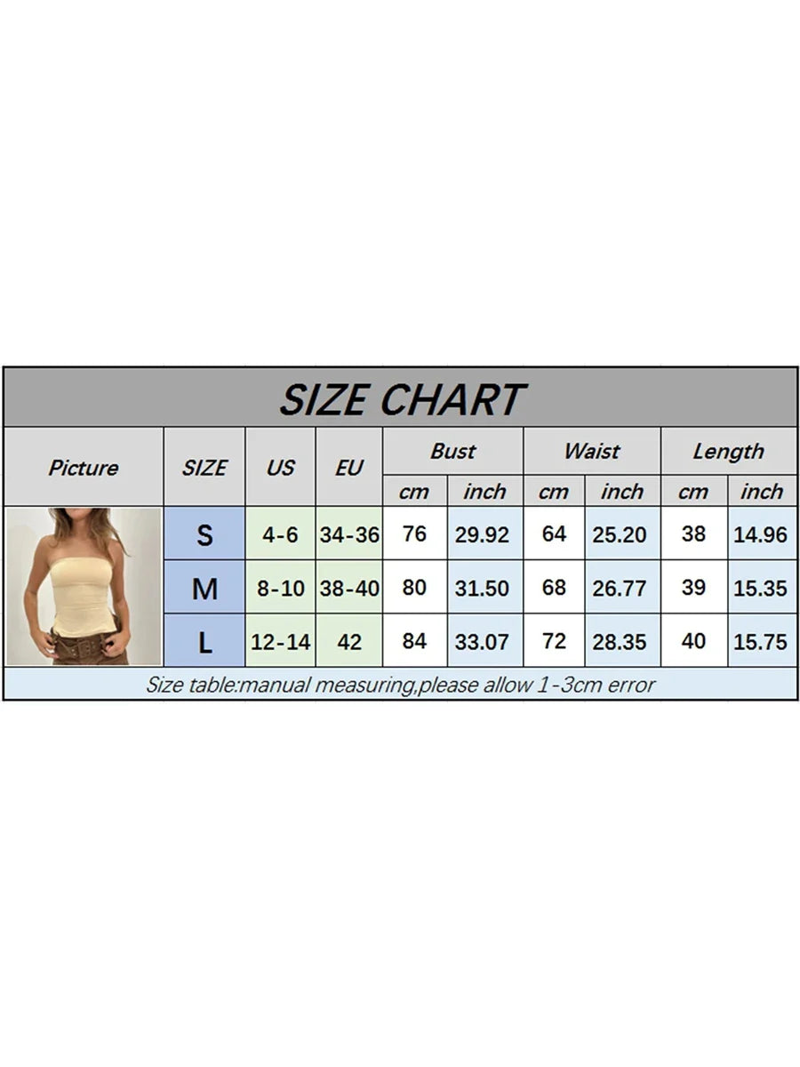 vzyzv  -  Summer Strapless Tube Top for Women Y2K Chic Off Shoulder Bandeau Crop Top Sexy Backless Cami Fairy Patry Club Vest