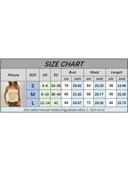 vzyzv  -  Summer Strapless Tube Top for Women Y2K Chic Off Shoulder Bandeau Crop Top Sexy Backless Cami Fairy Patry Club Vest