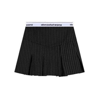 TAVIMART  -  American Retro Stripe Mini Skirt Fake Two Pieces Patchwork High Waist Hip Wrap Skirt for Women Summer A-line Skirt New