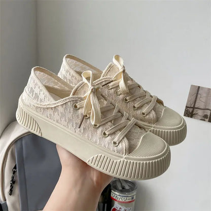 vzyzv  -  Black Autumn Fashion Women's Shoes Trend Cute Chunky Casual Woman Shoe Flat Low Spring Comfortable and Elegant Canvas Hit