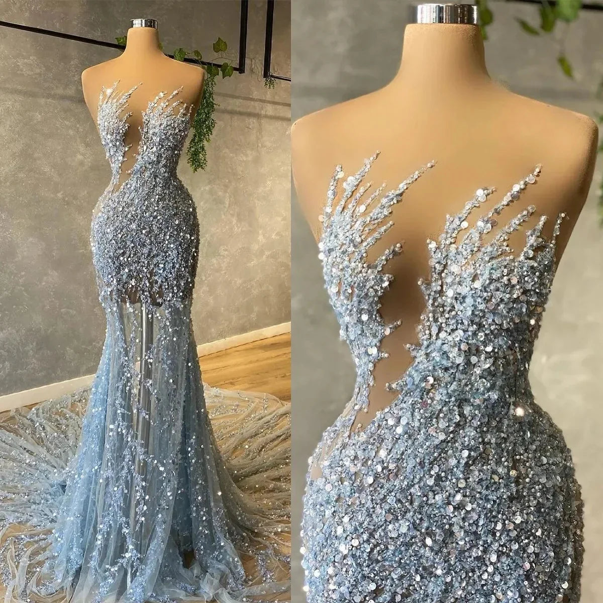 nvxiot  -  Crystal Cut Out Sweetheart Beading Evening Dresses Mermaid For Woman Sexy Sleeveless Prom Gowns Formal Elegant Party Vestidos2024.6.7