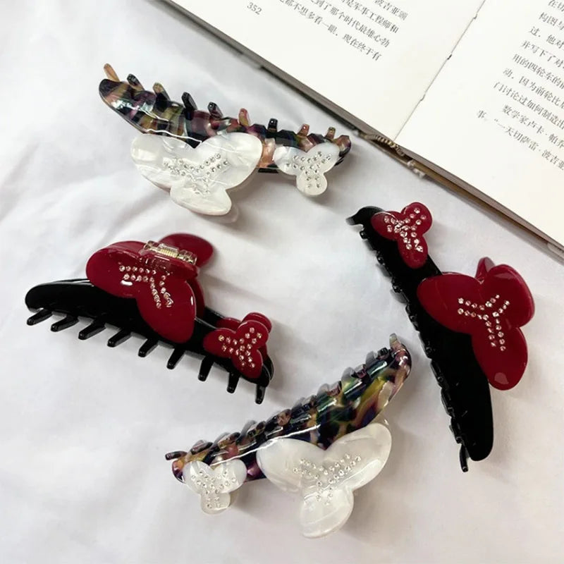 vzyzv  -  Hairclip Temperament Acetic Acid Butterfly Orchid Large Shark Clip Headdress Fashionable Niche Korean Hairpin Cute Accessories