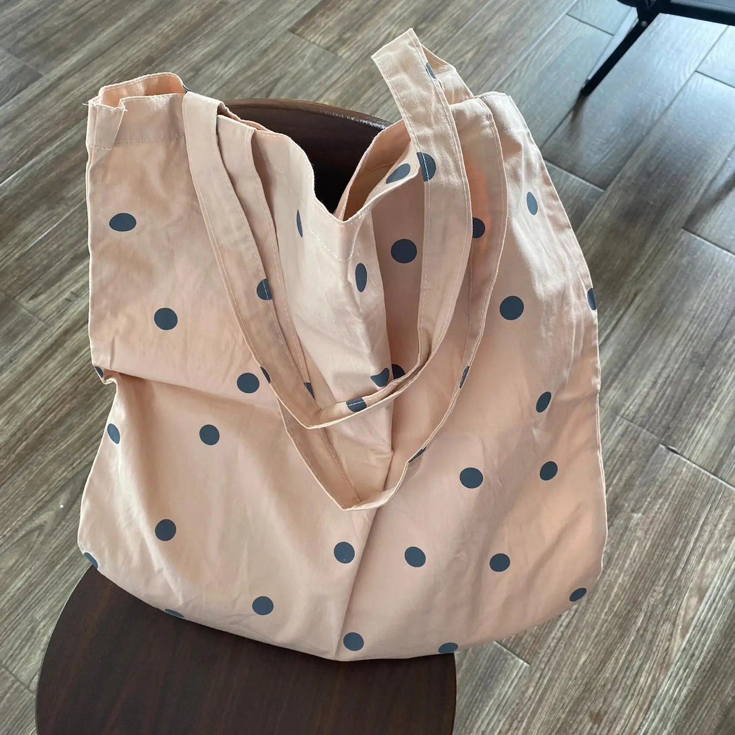 vzyzv  -  New Niche Fashion Casual Instagram Polka Dot Canvas Bag Korean Versatile Large Capacity Single Shoulder Tote Bags