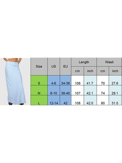 vzyzv -  Vintage Blue Maxi Skirt Plaid Print Y2K High Street Women Bodycon Pencil Long Skirts Korean Casual Outfits 2024 Summer