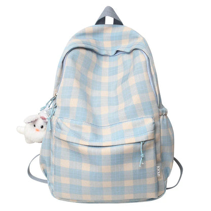 vzyzv  -  New Fashion Lady Lattice Travel School Bag Female Plaid Cute College Backpack Trendy Women Bag Girl Cool Kawaii Laptop Backpack