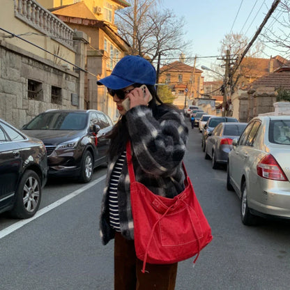 vzyzv  -  Vintage All Match Solid Simple Ins Women Handbag Korean Y2k Aesthetic Cargo Shoulder Bag Trendy Streetwear Grunge Crossbody Bags