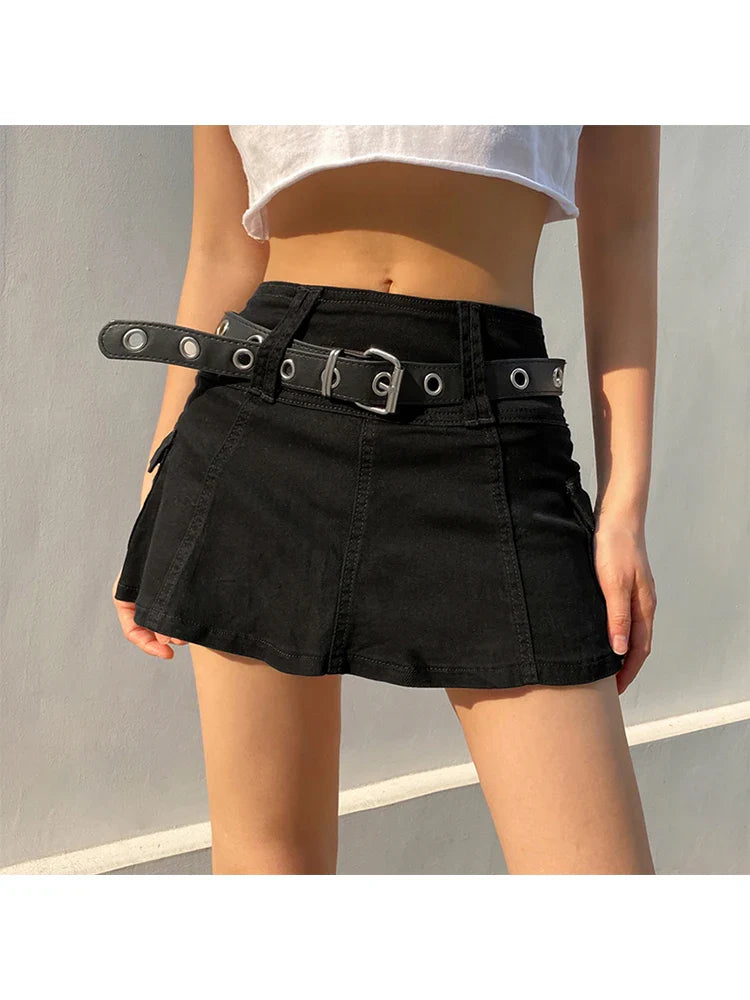 vzyzv  -  Summer Women Korean Fashion High Waist Mini Cargo Skirt Cutecore Gyaru Harajuku 2000s Coquette Cyber Punk Y2k Streetwear Tide