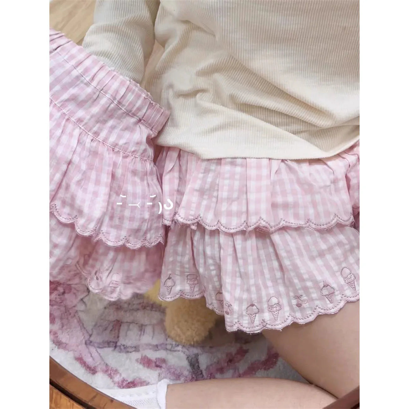 vzyzv  -  Korean Style Pink Plaid Print Pleated Mini Skirt Sweet Kawaii A Line Patchwork High Waist School Girls Y2K Soft Girl Skirts