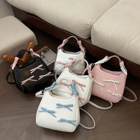 vzyzv  -  Luxury Design Sweet Girls Chic Crossbody Bag Fashion Elegant Fairy Bow Women Handbags Casual Trendy Shoulder Bags Y2k Aesthetic