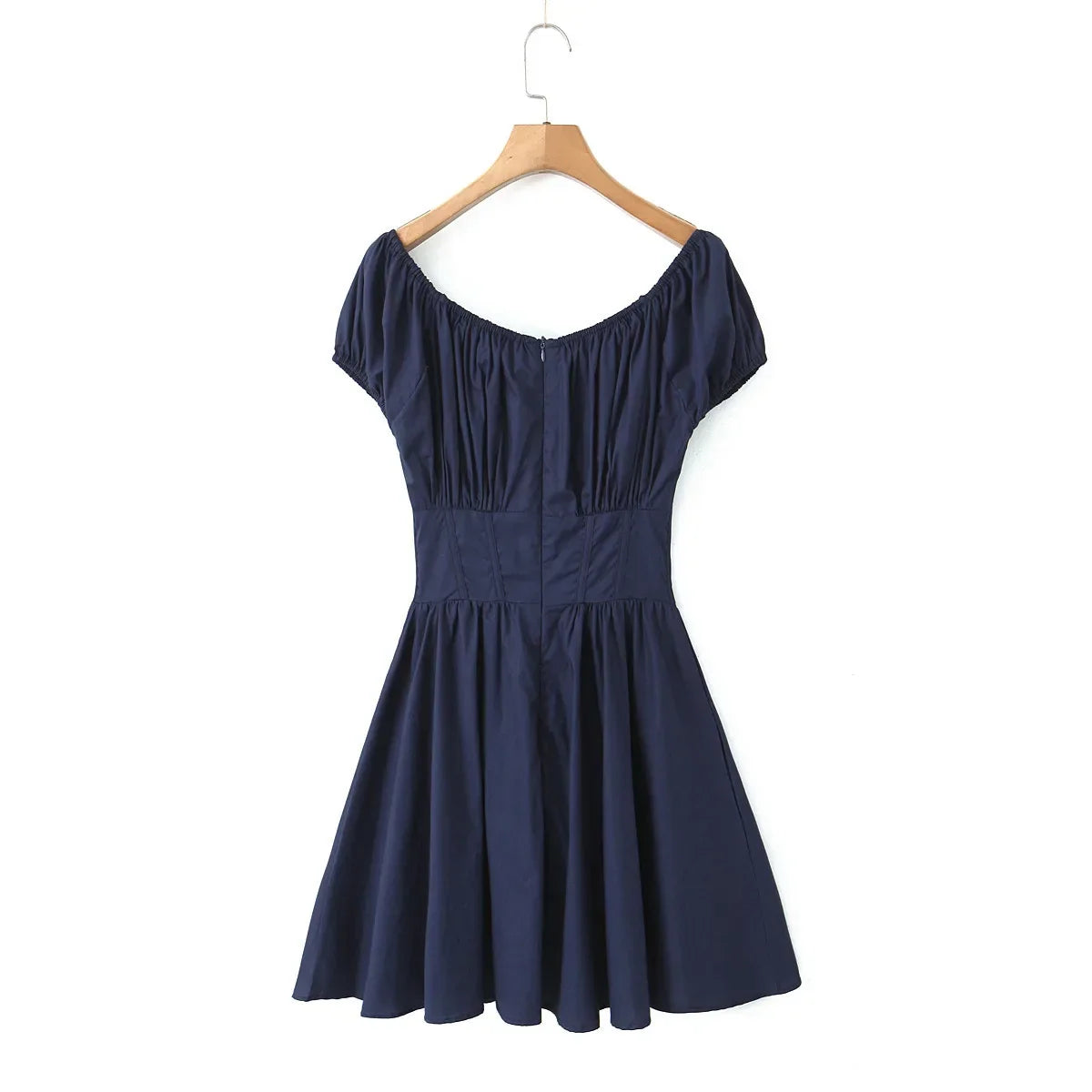 vzyzv  -  Women Nala French Navy Gathered Mini Dress