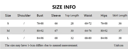 nvxiot  -  Hollow Out Crochet Knitted 2 Piece Set Women Sweet Twist Off Shoulder Long Flare Sleeve Crop Top High Waist Mini Skirts Suits