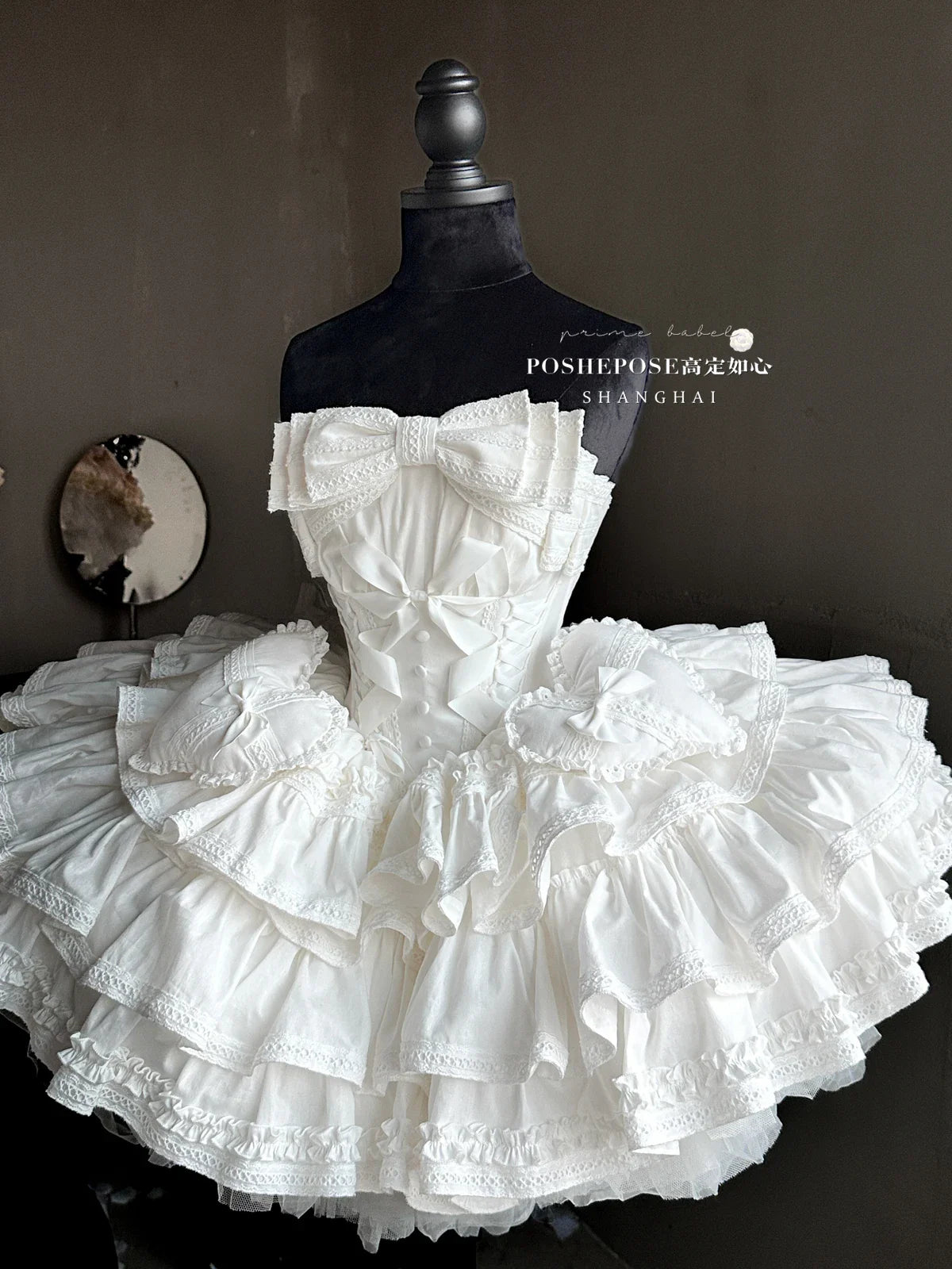 vzyzv -  New 2024 Spring Summer Lolita Sweet Girl Women's Strapless Princess Dress Big Bow Lace Ruffled Pettiskirt Mini Party Dresses