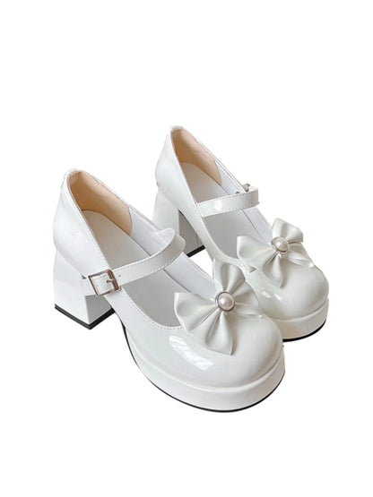 vzyzv  -  Sweet Original Lolita High Heels Japanese Cute Thick Sole Elevated Round Toe Lolita Medium Heels Lo Shoes Female