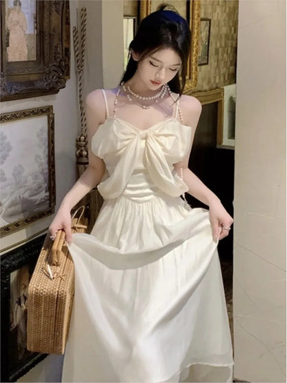 vzyzv  -  Summer Even Party Strap Dress Women Vintage Elegant One Pice Dress Korean Outwear Beach Style Yk2 Midi Dress Office Chic