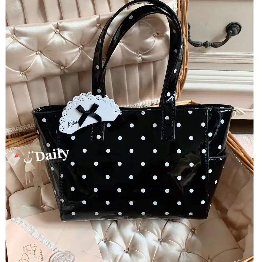 vzyzv  -  New Sweet Girl Japanese Polka Dot Handbag Cute French  New Women's Handbag