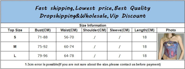 vzyzv  -  Vintage Sexy Top Strapless Tie Dye Backless Slim Tops Women Fashion Off Shoulder Hollow Out Top Streetwear Outfit Y2K 2024