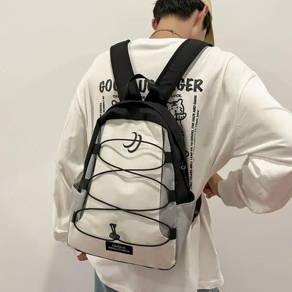 vzyzv  -  Korean Fashion Travel Rucksack Y2k Aesthetic Contrasting Color All Match Sports Mountaineering Knapsack Casual School Backpack