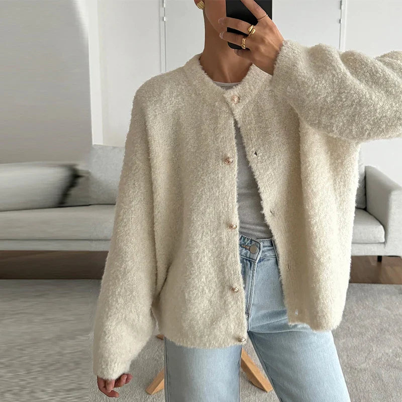 vzyzv  -  Autumn Knitted Women Cardigan Casual O Neck Long Sleeve Solid Female Sweater 2024 New Single-breasted Ladies Loose Streetwear