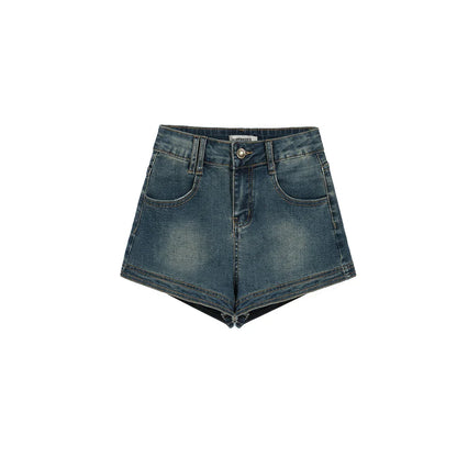 vzyzv -  New Spring Summer Women Vintage Blue High Waist Button Jeans Shorts Casual Female Blue Festival Denim Shorts Fashion Simplicity