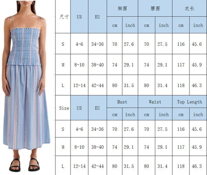 vzyzv  -  Summer Striped Holiday Long Dress Women Elegant Fashion Sleeveless Sling Dresses Female Casual Simple A-line Vestidos  New