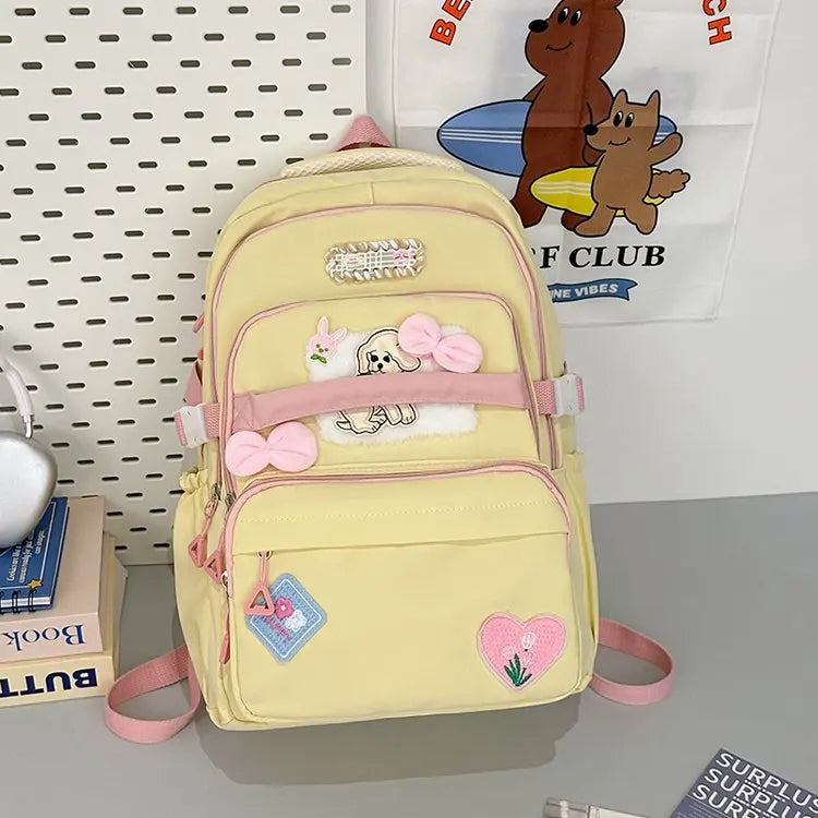 vzyzv  -  Autumn Japanese Teenage Grils Backpack High-capacity Cute Cartoon School Bag Canvas Preppy Style Rucksack Bolsos Mujer