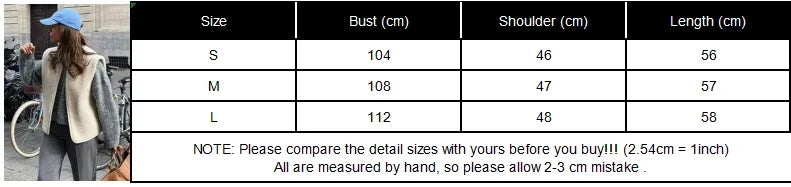 vzyzv  -  New Solid Lamb Wool Single Breasted Vest For Women Casual V Neck Sleeveless Warm Waistcoat Autumn High Street Outerwear Y2K