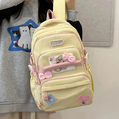 vzyzv  -  Autumn Japanese Teenage Grils Backpack High-capacity Cute Cartoon School Bag Canvas Preppy Style Rucksack Bolsos Mujer