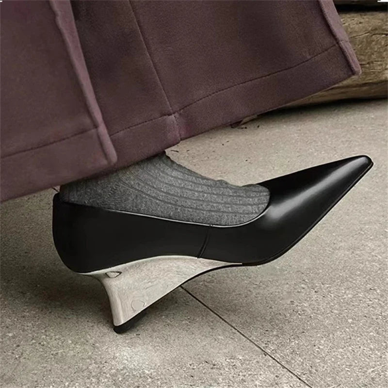 vzyzv -   Sexy Pointed Toe Wedges Women Shoes Fashion Show Solid Color Elegant Ladies Shoes Feast Comfy Zapatos Mujer  Tendencia