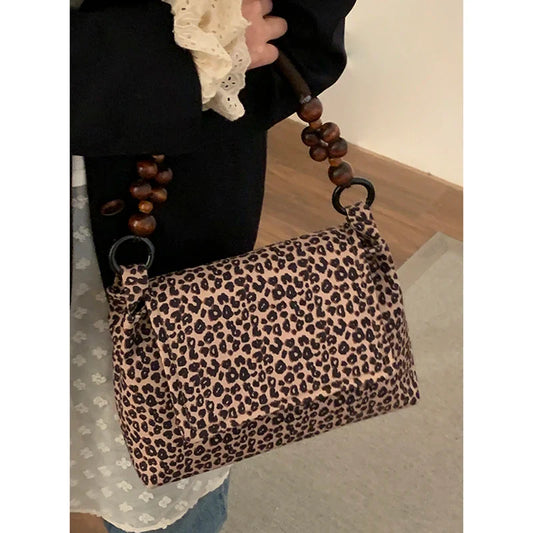 vzyzv  -  Retro New Handbag for Women 2024 Spring Ummer Fashion Leopard Print Handbag Versatile Iche Underarm Shoulder Bag