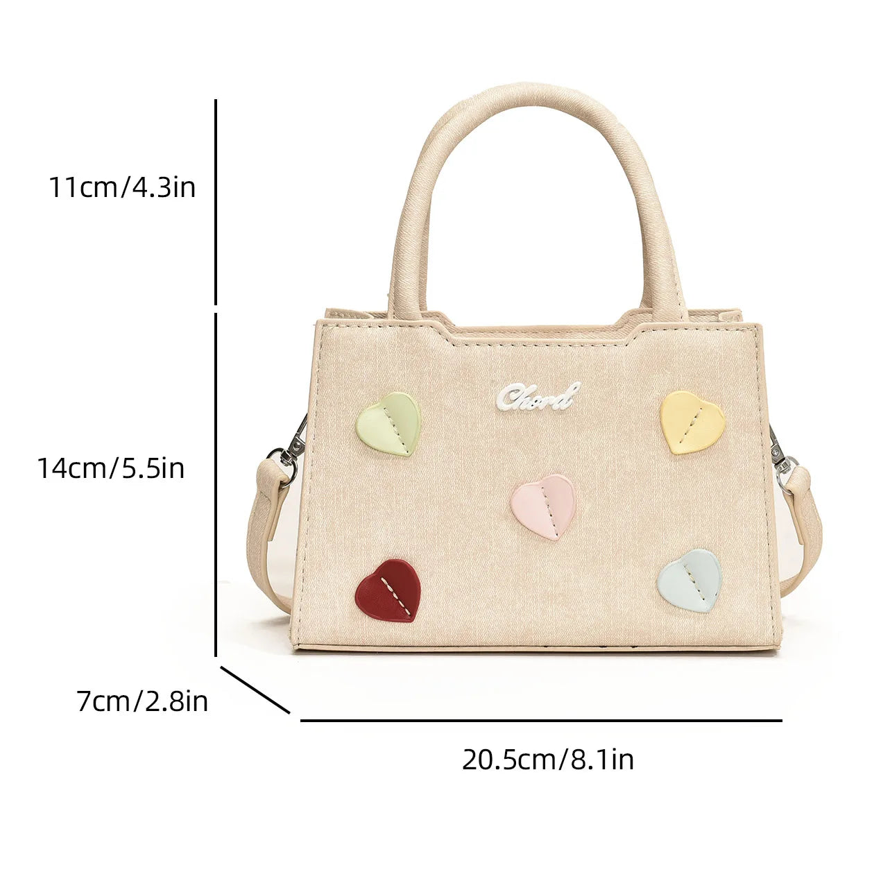 vzyzv  -  Retro Denim Leather Shoulder Crossbody Bag For Women Match Accessories Love Heart Handbag Brand Small Square Bag Fashion Bolsos