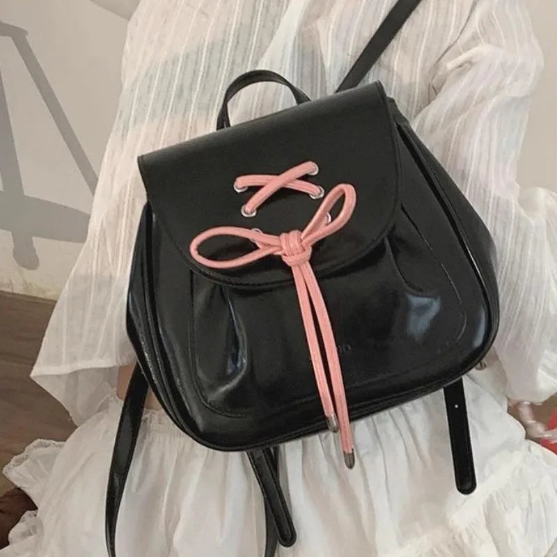 vzyzv  -  Pink Backpacks for Women Korean Style  New Fashion Small Leather Backpack Sweet Cute Casual Luxury Designer Female Bag