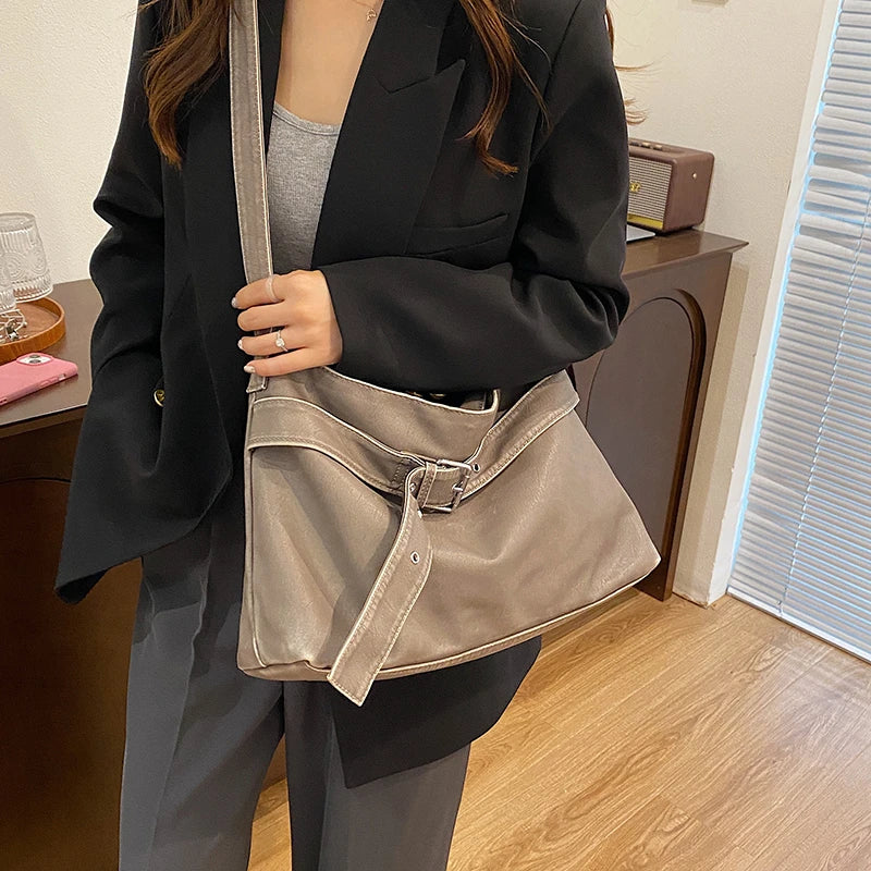 vzyzv  -  High Quality Soft Leather Messenger Bag For Women Retro Handbag Large Capacity Travel Bag Portable Shoulder Crossbody Bag Brand