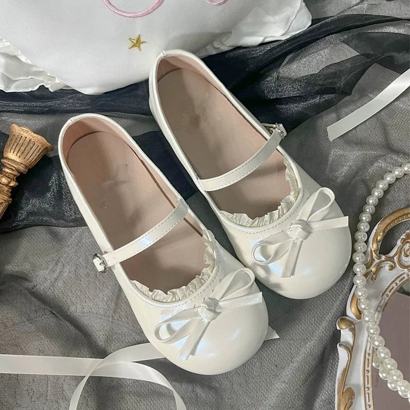 vzyzv  -  Cute Kawaii Sweet Girls Women's Lolita Shoes French Summer Lolita Round Toe Retro Mary Jane Shoes Feminine Flats