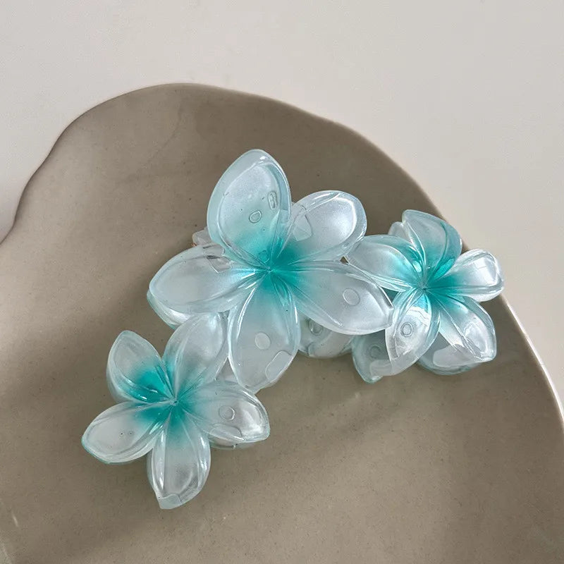 vzyzv -  Summer Candy Color Flower Hair Claw Acrylic Gradient Flower Non-slip Hair Clip for Women Girls Beach Vacation Ponytail Hairpins