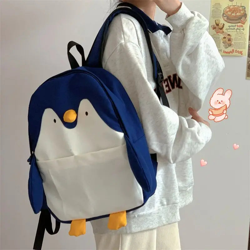 vzyzv  -  Korean Y2k Aesthetic Cartoon Animal Cute Backpack All Match Teenager Student School Bag Outdoor Travel Hiking Camping Knapsack