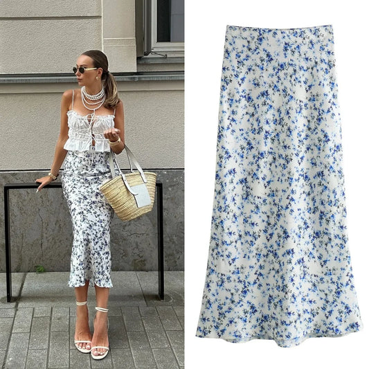 vzyzv -  New Summer Women's Fashion and Personalized Design Sense, Small and Versatile Printed High Waist Slim Fit Skirt