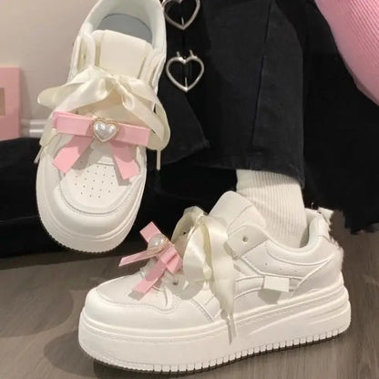 vzyzv -  Kawaii White Women's Sneakers Sports Shoes Flats Spring Summer 2024 Tennis Female Platform Vulcanize Skateboard Korean Footwear