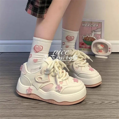 vzyzv -  Kawaii Pink Women Shoes Platform Female Sneakers Skateboard Tennis Flats Spring Summer 2024 Casual Basket Korean Vulcanize