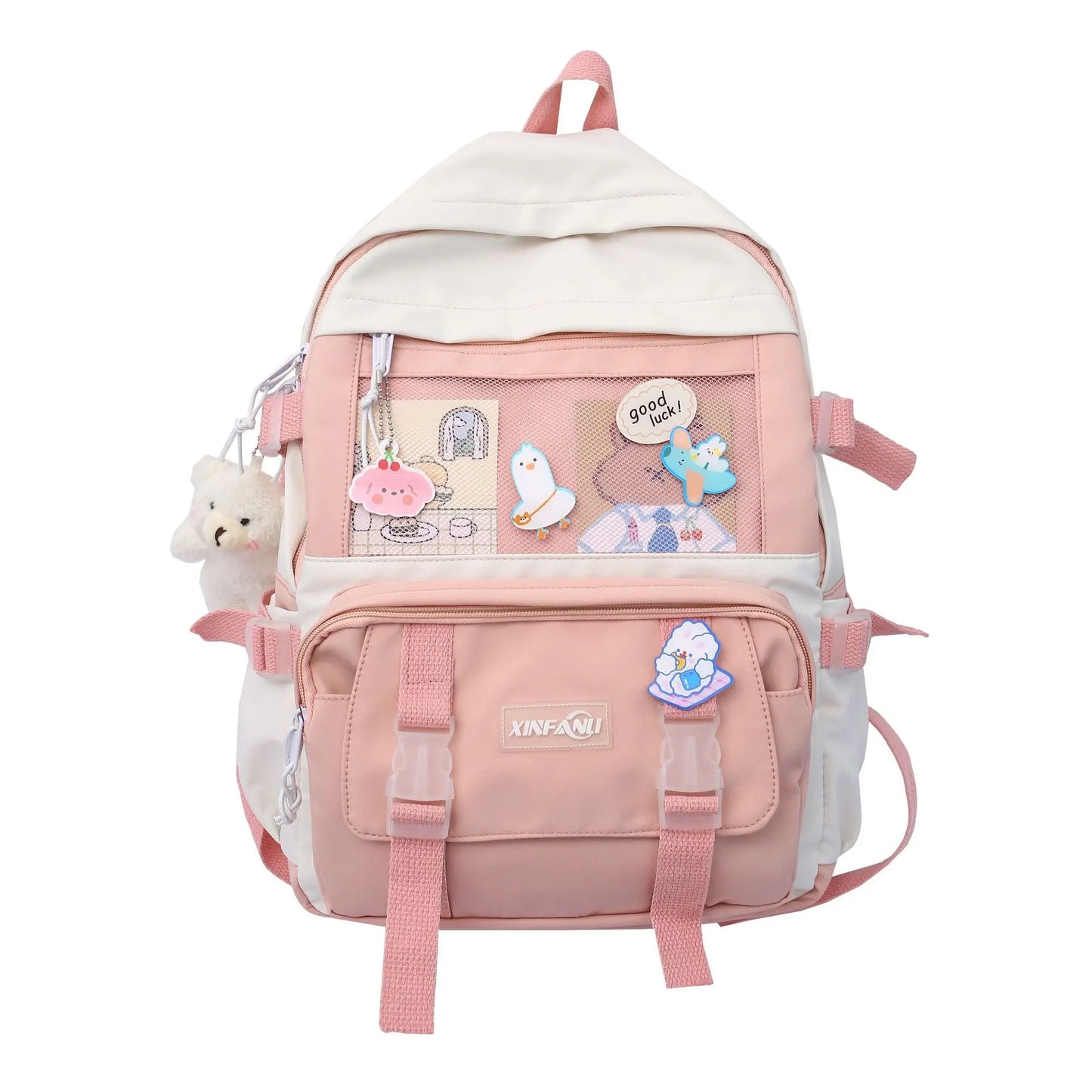 vzyzv  -  High School Girls Backpack Waterproof Multi Pockets For Teenage Harajuku Kawaii Black Women Cute Mochila School Bags