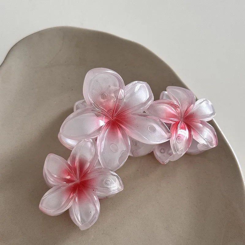 vzyzv -  Summer Candy Color Flower Hair Claw Acrylic Gradient Flower Non-slip Hair Clip for Women Girls Beach Vacation Ponytail Hairpins