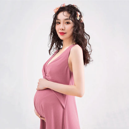 nvxiot  -  Classic Slim Maternity Photography Dresses Soft Sexy Solid Pregnant Women's Photo Shoot Dress Sleeveless Elegant Gravide Clothes